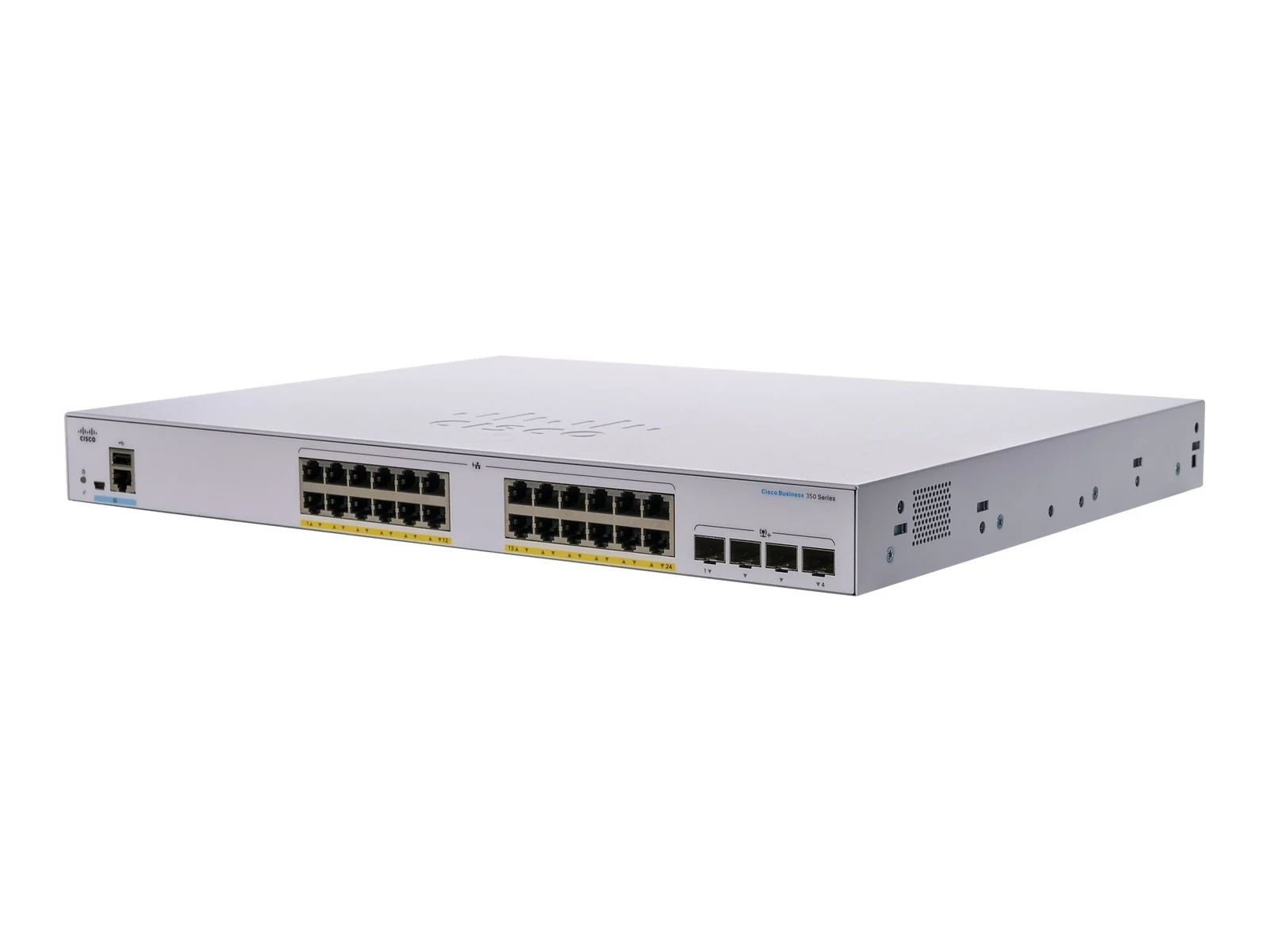 Cisco Business 350 switch, 24 10/100/1000 PoE+ ports with 370W power budget, 4 10 Gigabit SFP+ CBS350-24FP-4X | Informed Systems Store Cisco Business 350 switch, 24 10/100/1000 PoE+ ports with 370W power budget, 4 10 Gigabit SFP+ CBS350-24FP-4X